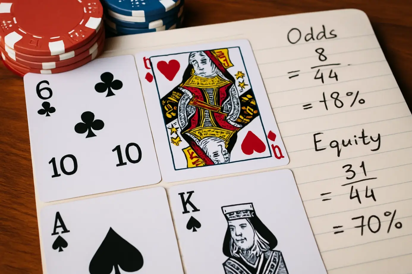 Как рассчитать шансы и эквити в покере перед ставкой