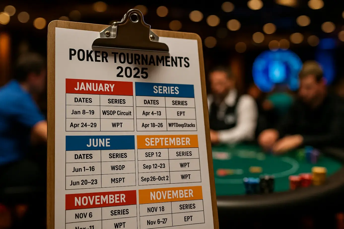 Покерные турниры 2025 — расписание и крупнейшие серии