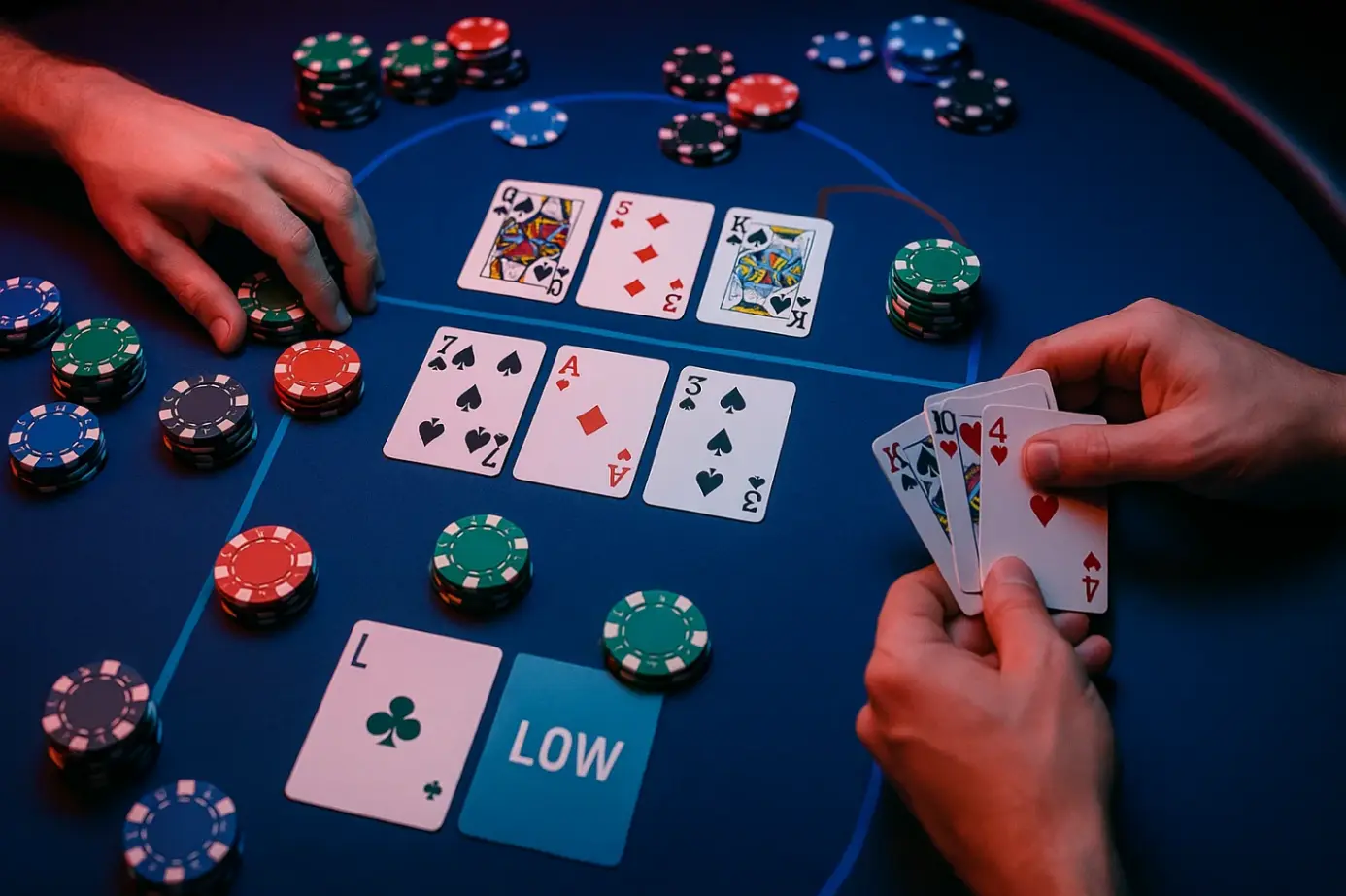 Omaha Hi-Lo: как делится банк и что такое лоу